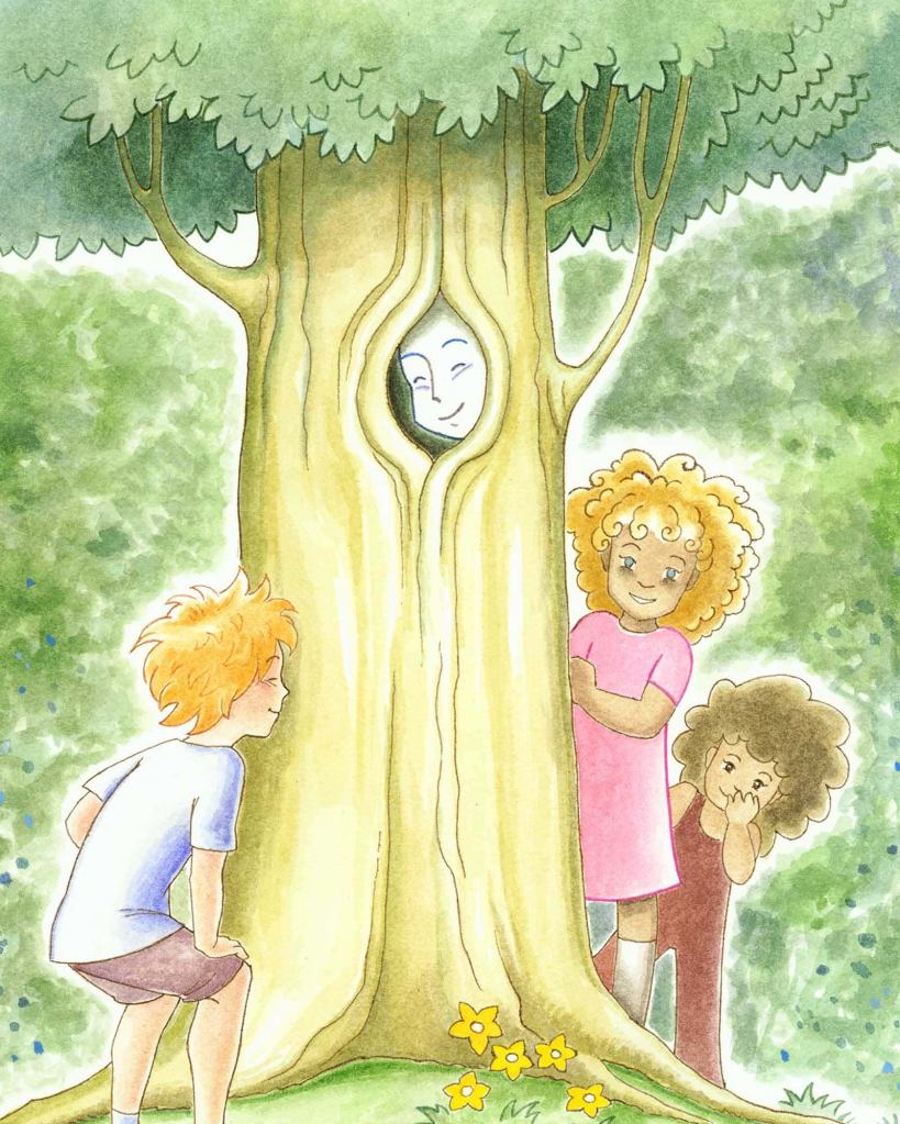 watercolor illustration with children subject